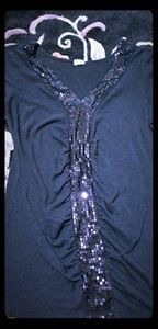 Gathered sequin top